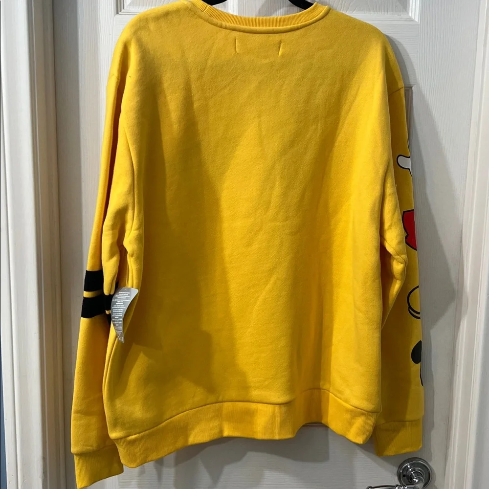 Disney Mickey Mouse Crewneck Sweatshirt – Yellow – NWT Size Large - Picture 5 of 5